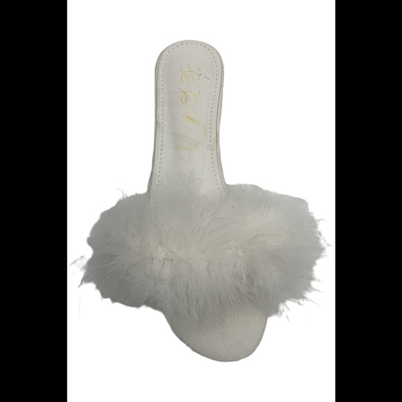 Rya Collection Women's Feather Leather Slipper Sandals Ivory - - Picture 2 of 3